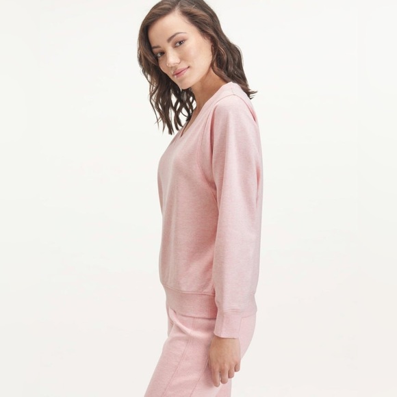 Splendid Botanical Dyed V Neck Pullover Sweater Pink NEW - Picture 2 of 8